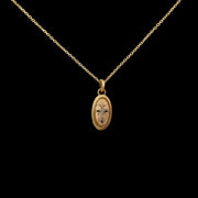 African Mask - Miniature enamel and gold pendant