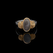 dendritic agate silver and gold ring by imaginarium atelier