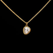 Portrait- Miniature enamel and gold pendant