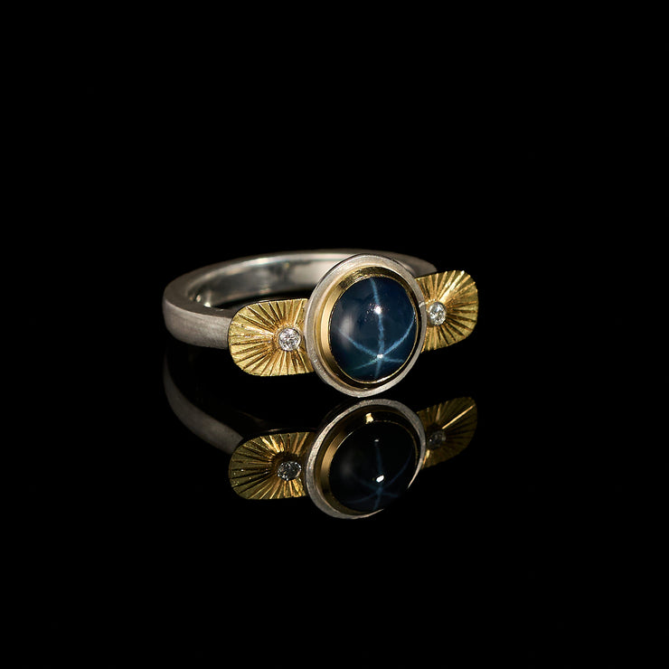 star sapphire celestial ring with diamonds imaginarium atelier