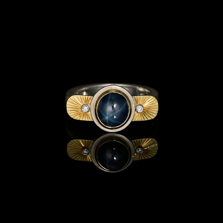  celestial ring star sapphire and diamond ring  by imaginarium atelier