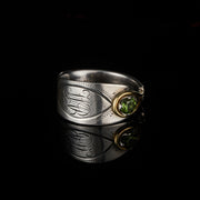 spoon ring in silver and gold