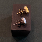 Stud Earrings - Miniature enamel and gold Studs