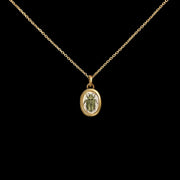Beetle - Miniature enamel and gold pendant