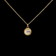 Blue Eye - Miniature enamel and gold pendant