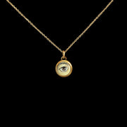 Brown Eye - Miniature enamel and gold pendant