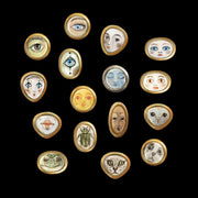 Nina - Miniature enamel and gold pendant