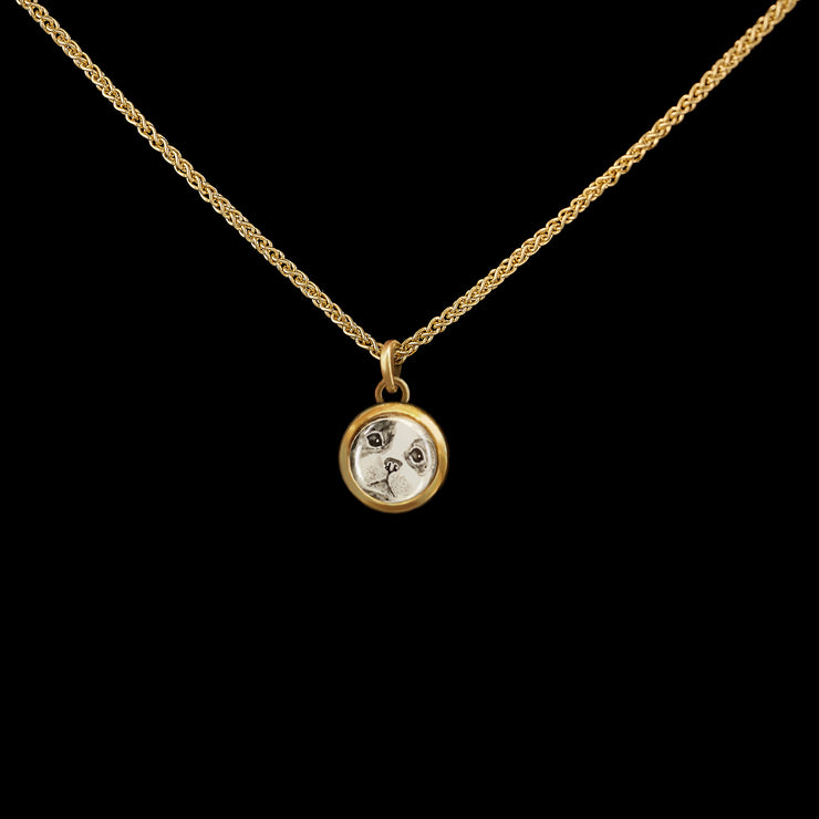 Dog - Miniature enamel and gold pendant