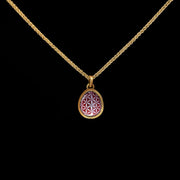 Flower of life - Miniature enamel and gold pendant