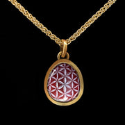 Flower of life - Miniature enamel and gold pendant