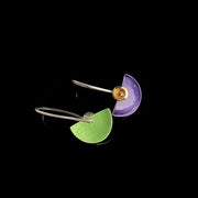 Enamel Small Fan earrings, purple