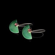 Enamel Medium Fan earrings, green