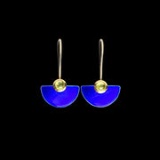 Enamel small Fan earrings, Majorelle blue