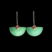 Enamel Medium Fan earrings, green