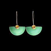 Enamel Medium Fan earrings, green