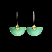 Enamel Medium Fan earrings, green