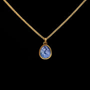 Peacock - Miniature enamel and gold pendant