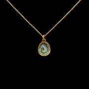 Scroll - Miniature enamel and gold pendant