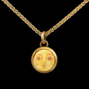 Sun - Miniature enamel and gold pendant