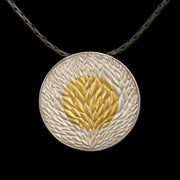 Leaf pattern Keum-boo pendant