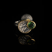 Tree Tales ring with green tourmaline