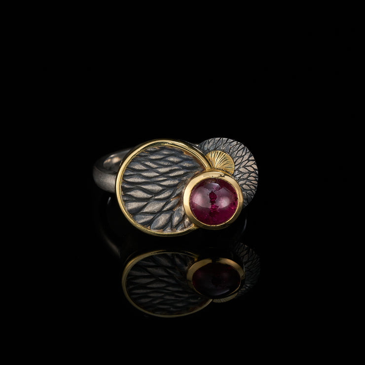 Tree Tales ring with rubellite tourmaline