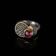 Tree Tales ring with rubellite tourmaline